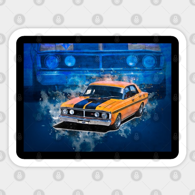 Orange 1971 XY Falcon GT Sticker by Transchroma